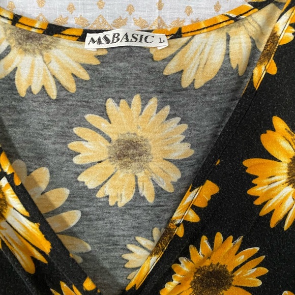 MS basic large Black sunflower dress - Picture 2 of 3